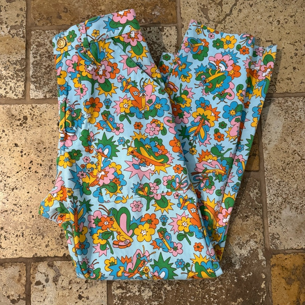 Big Bud Press Butterfly Bash Work Pants Light Blue Size Extra Small Ltd Edition